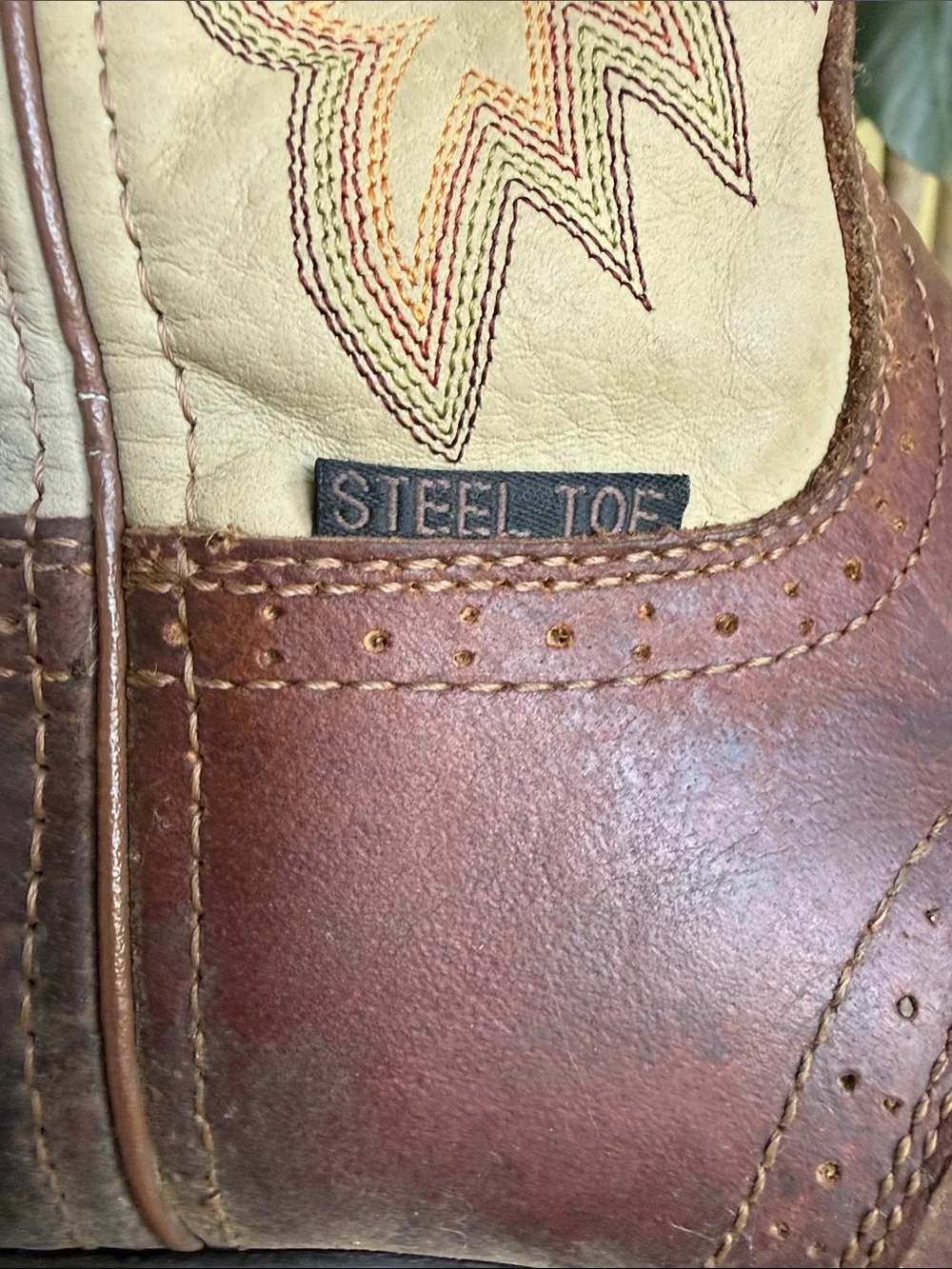 JUSTIN men’s superintendent steel toe work boot size 10 preowned very good cond